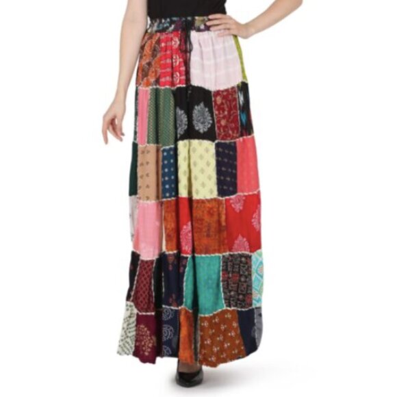 Dresses & Skirts - NWT Retro Hippie Western Patchwork Maxi Skirt – One-of-a-Kind Patterns
